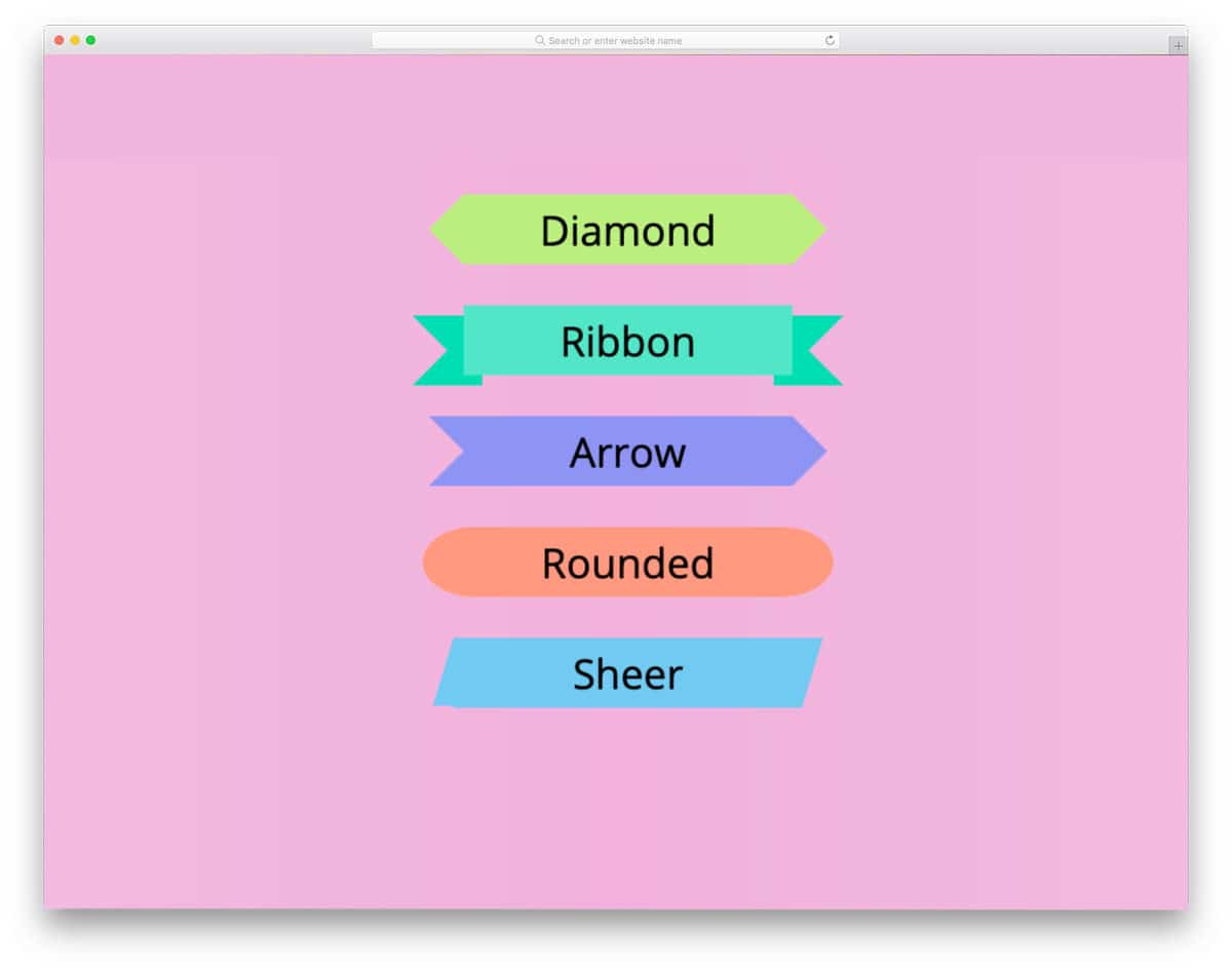 CSS triangle ribbon button