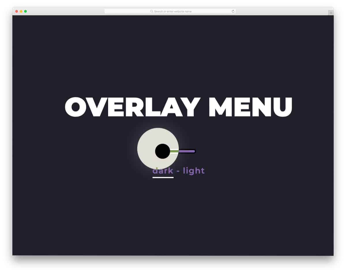 interactive menu hover effect 