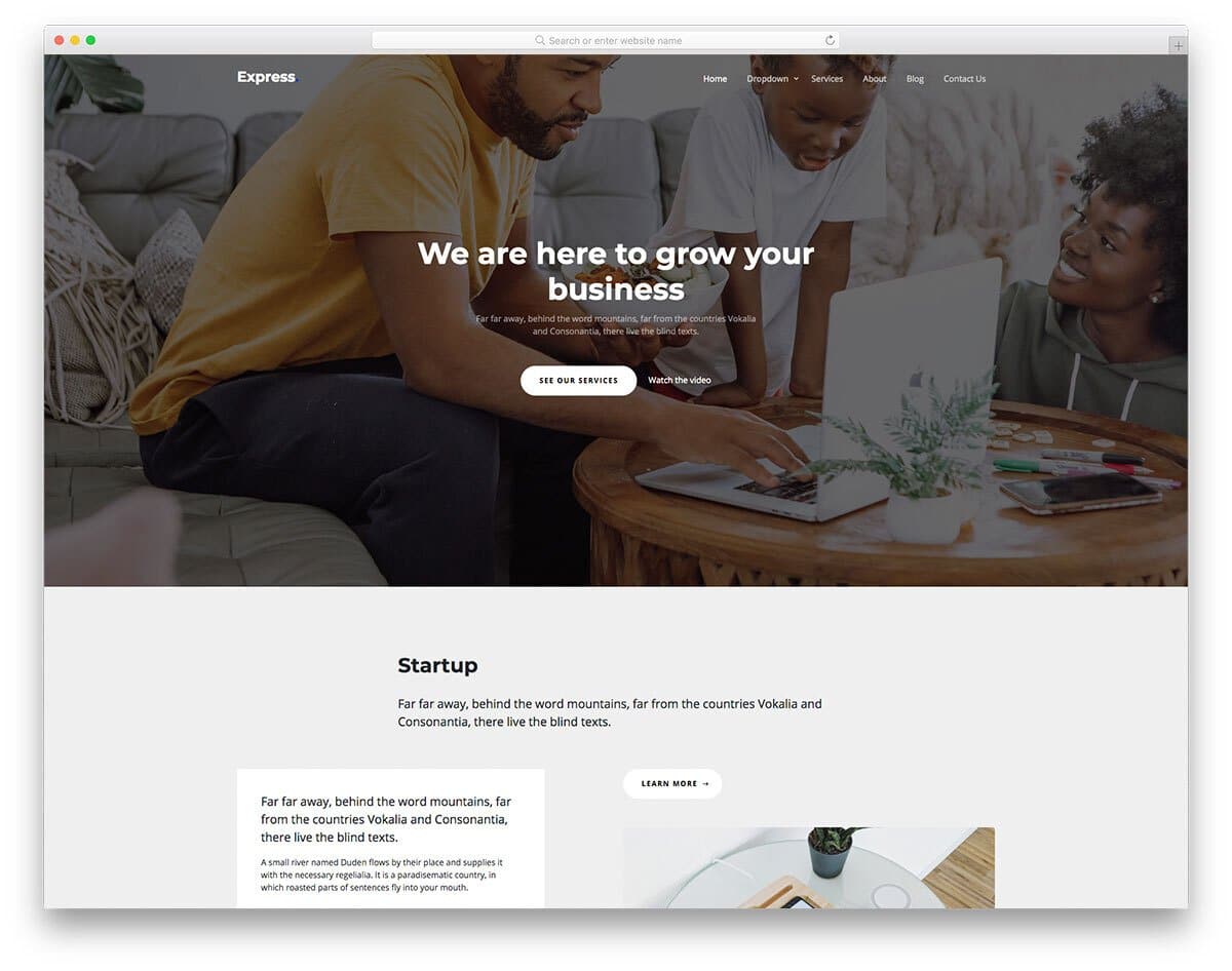 product and services web template