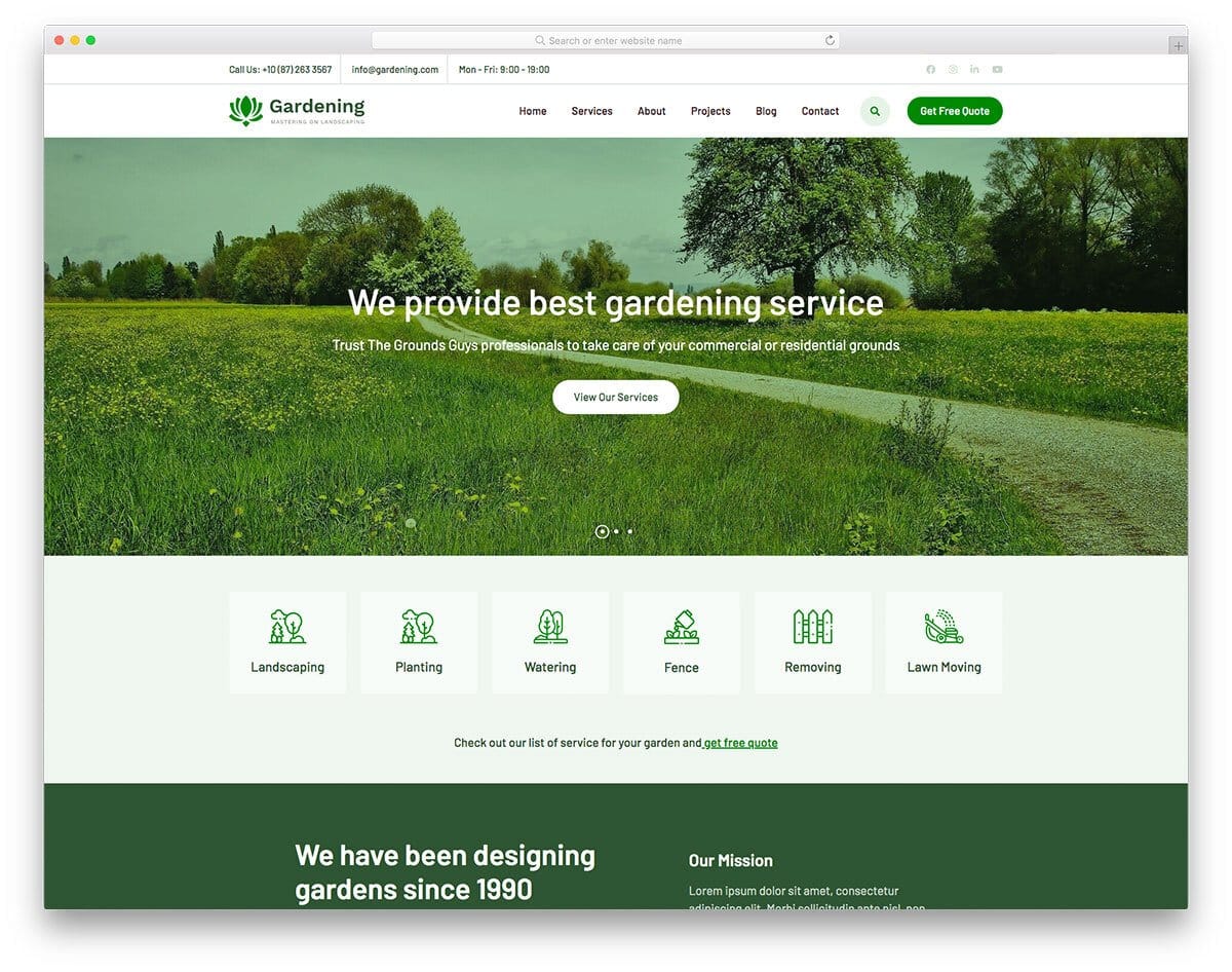 gardening services website template