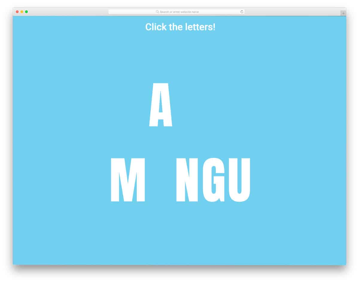 CSS text effect with interactive animation