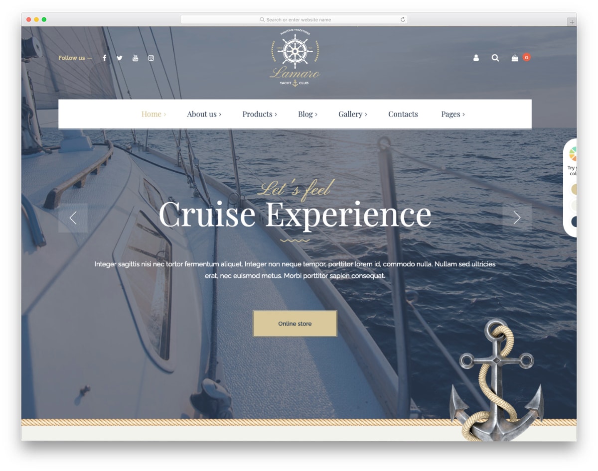 boat club and rental website template