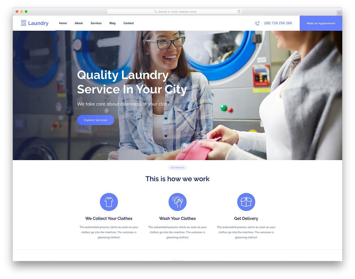 laundry and cleaning service website template