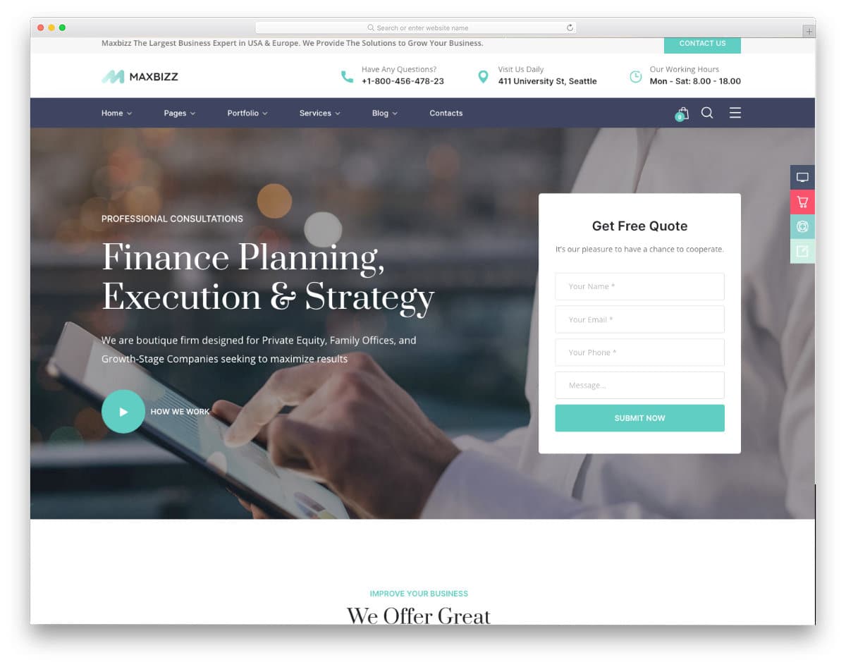 WordPress tax service website template