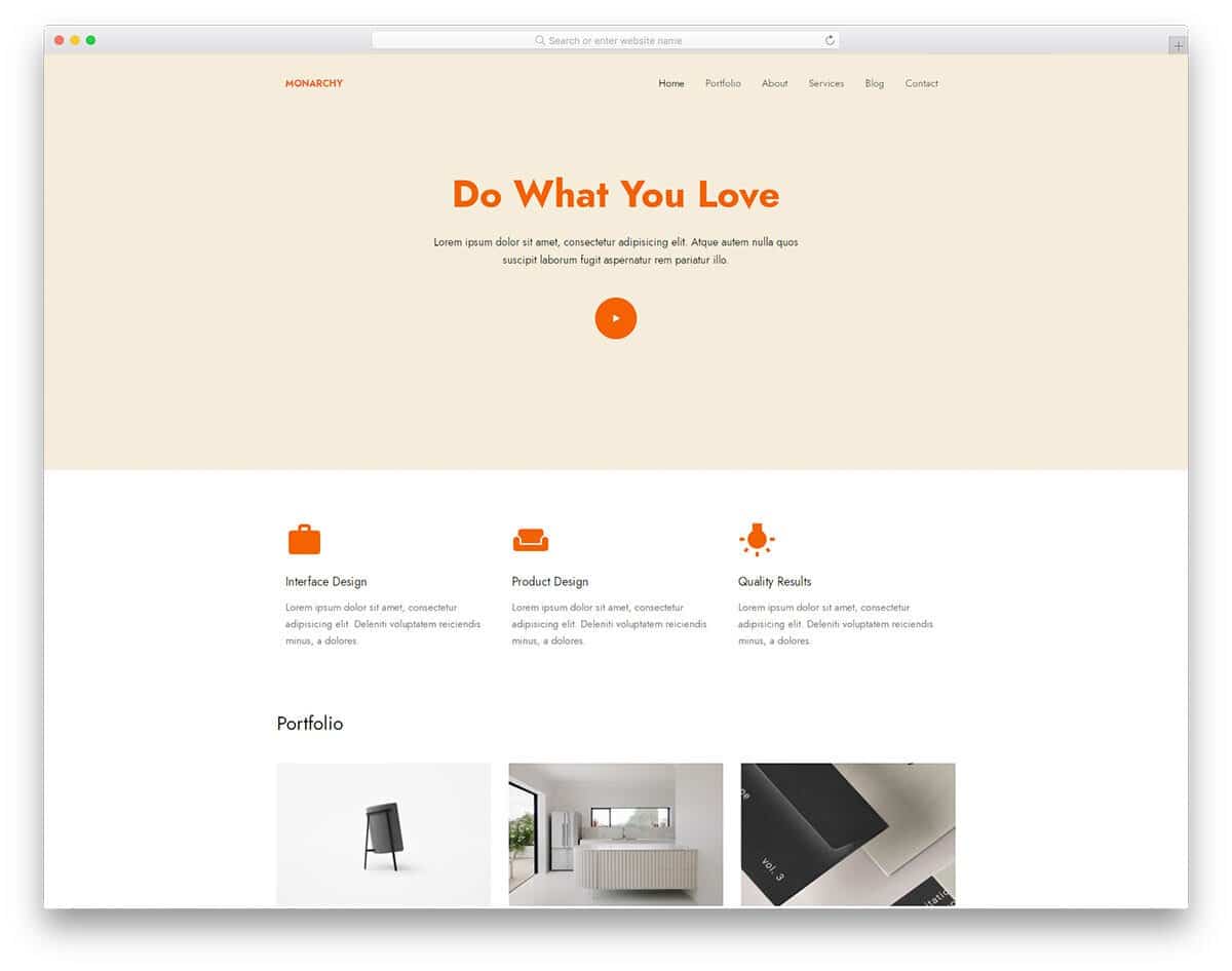 contemporary-style portfolio website template