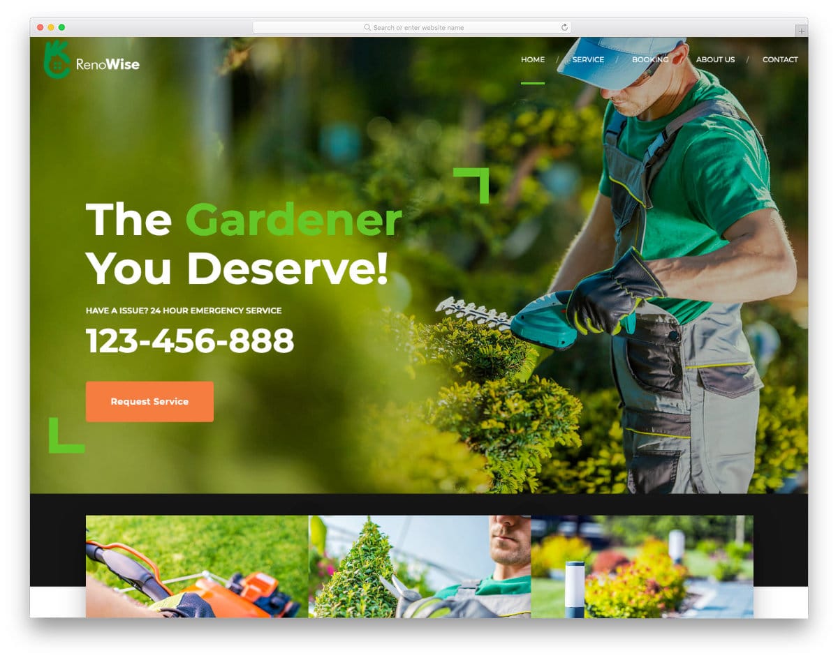 WordPress landscaping website template