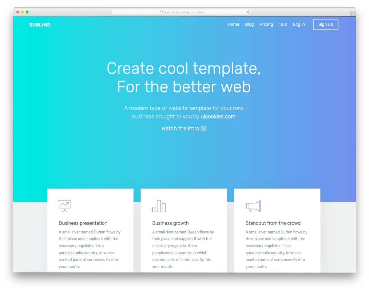 free responsive Bootstrap template for SASS companies