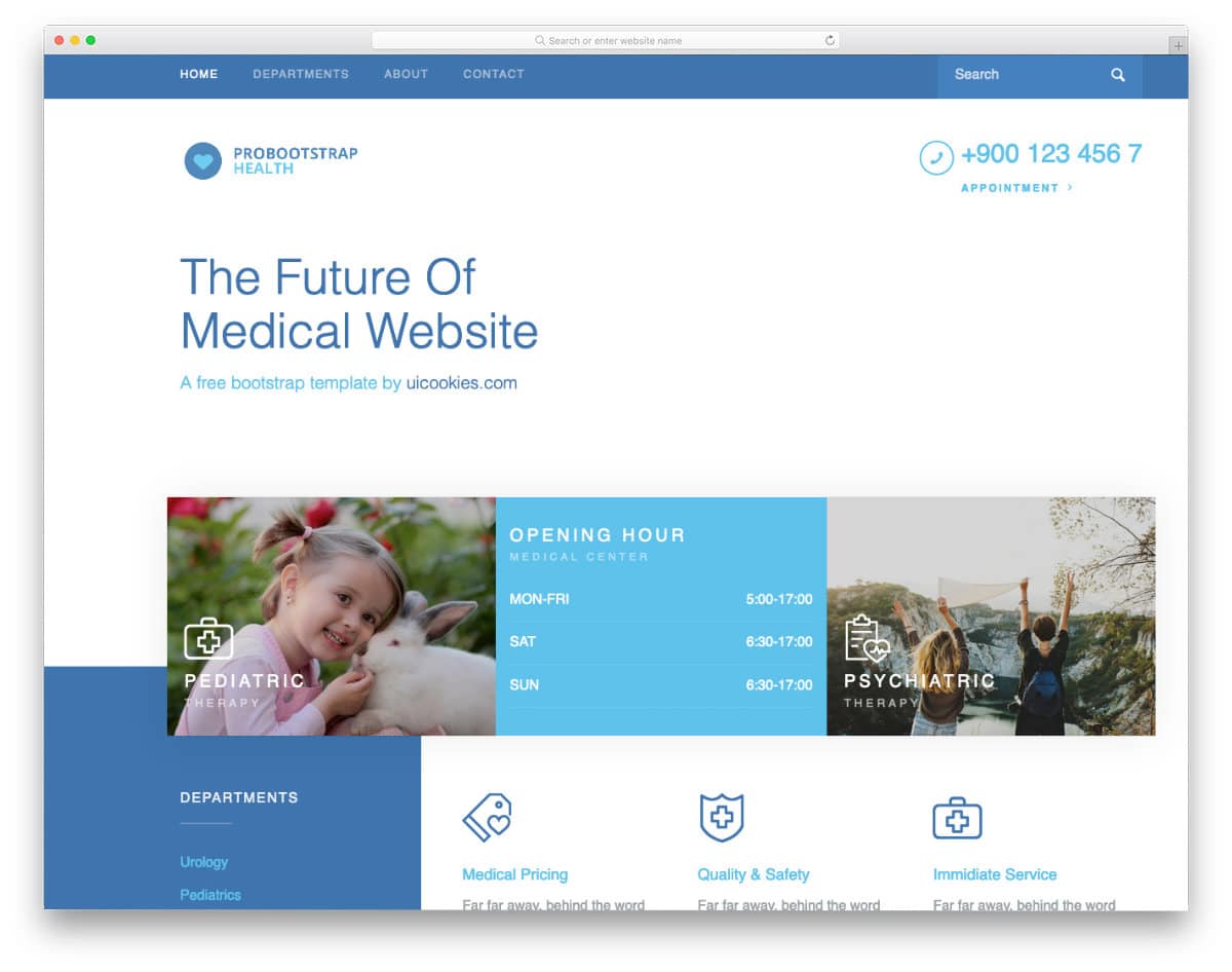 free healthcare website template