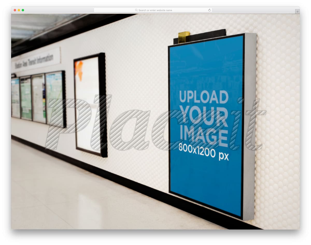 billboard in subway mockup generator