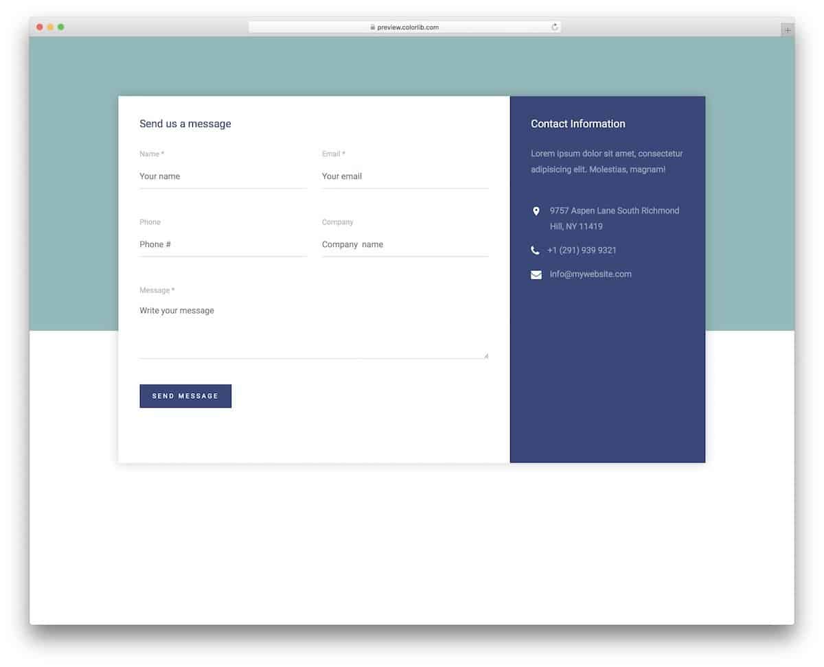 css contact form with a professional look