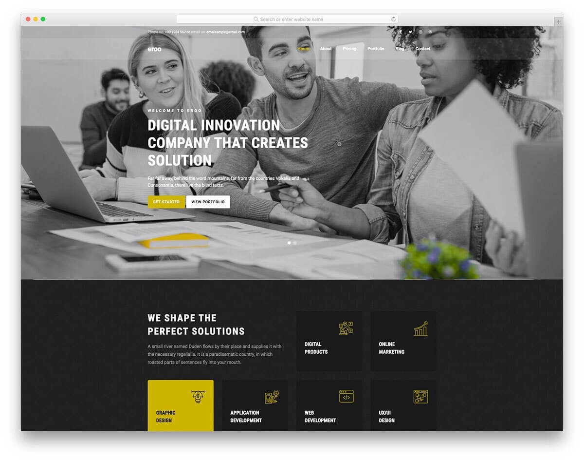 classy landing page template for modern businesses