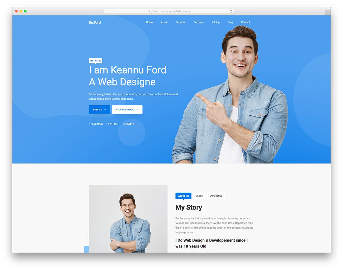 one page website template with HTML code
