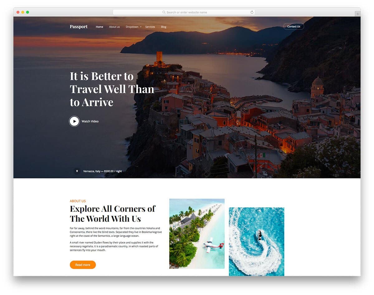 travel website templates to virtually feel the places