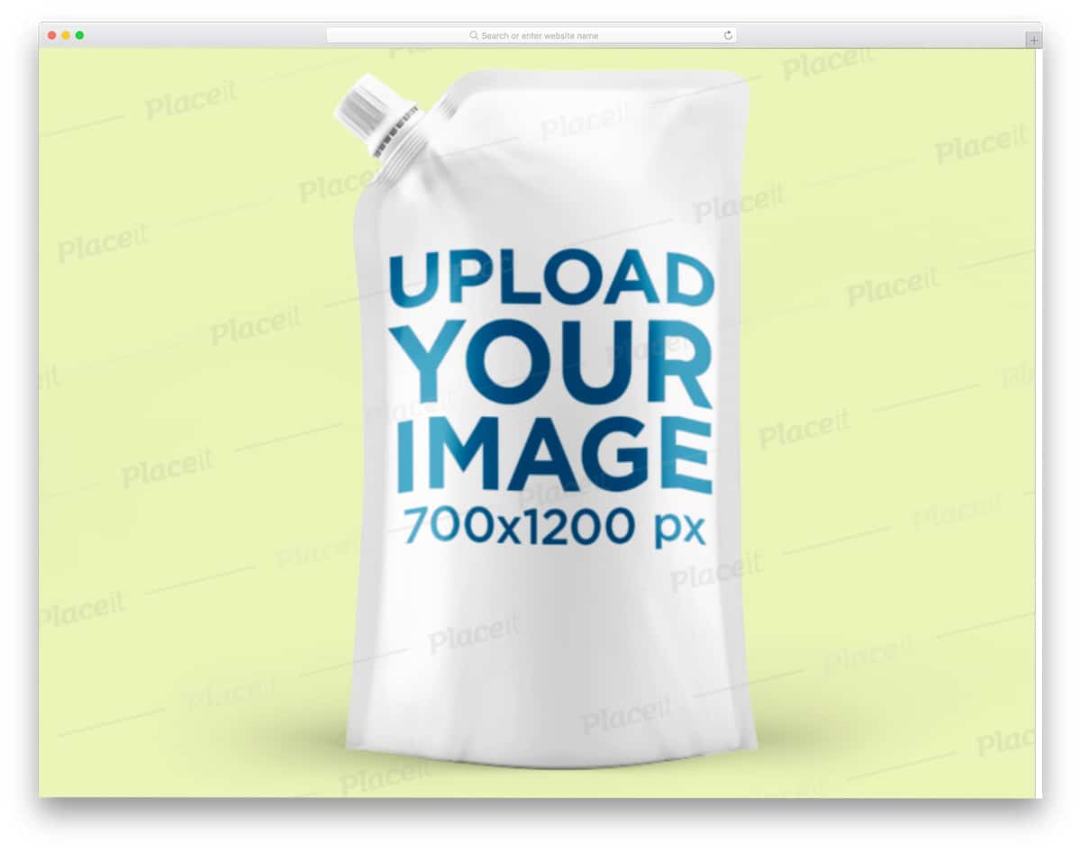 pouch packaging mockup for liquid items