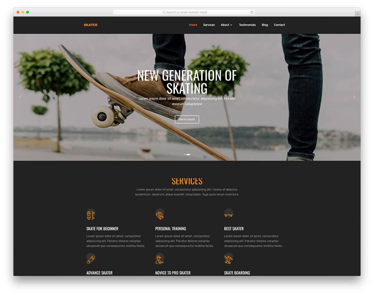 product one page website template