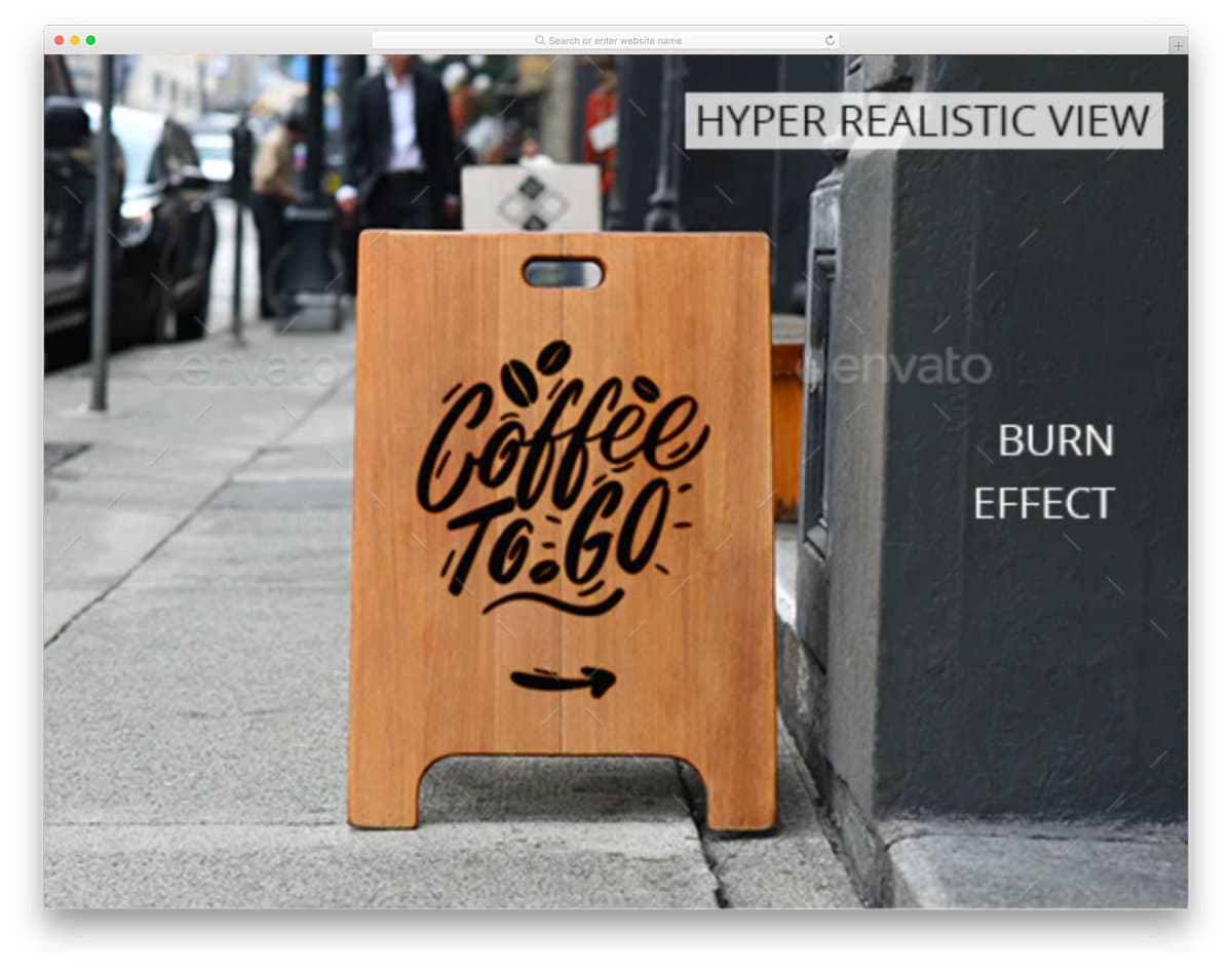 wooden sign board mockup with different text effects