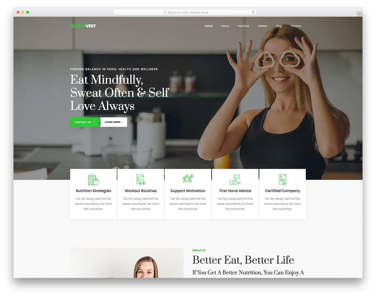 Bootstrap 5 health and fitness website template