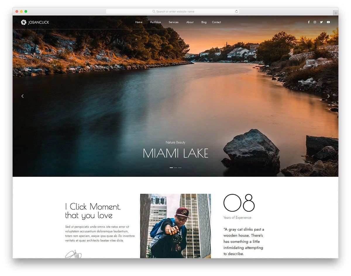 photographer and visual artist website template