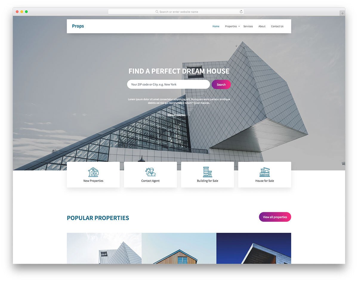 stylish-looking bootstrap 5 real estate website template