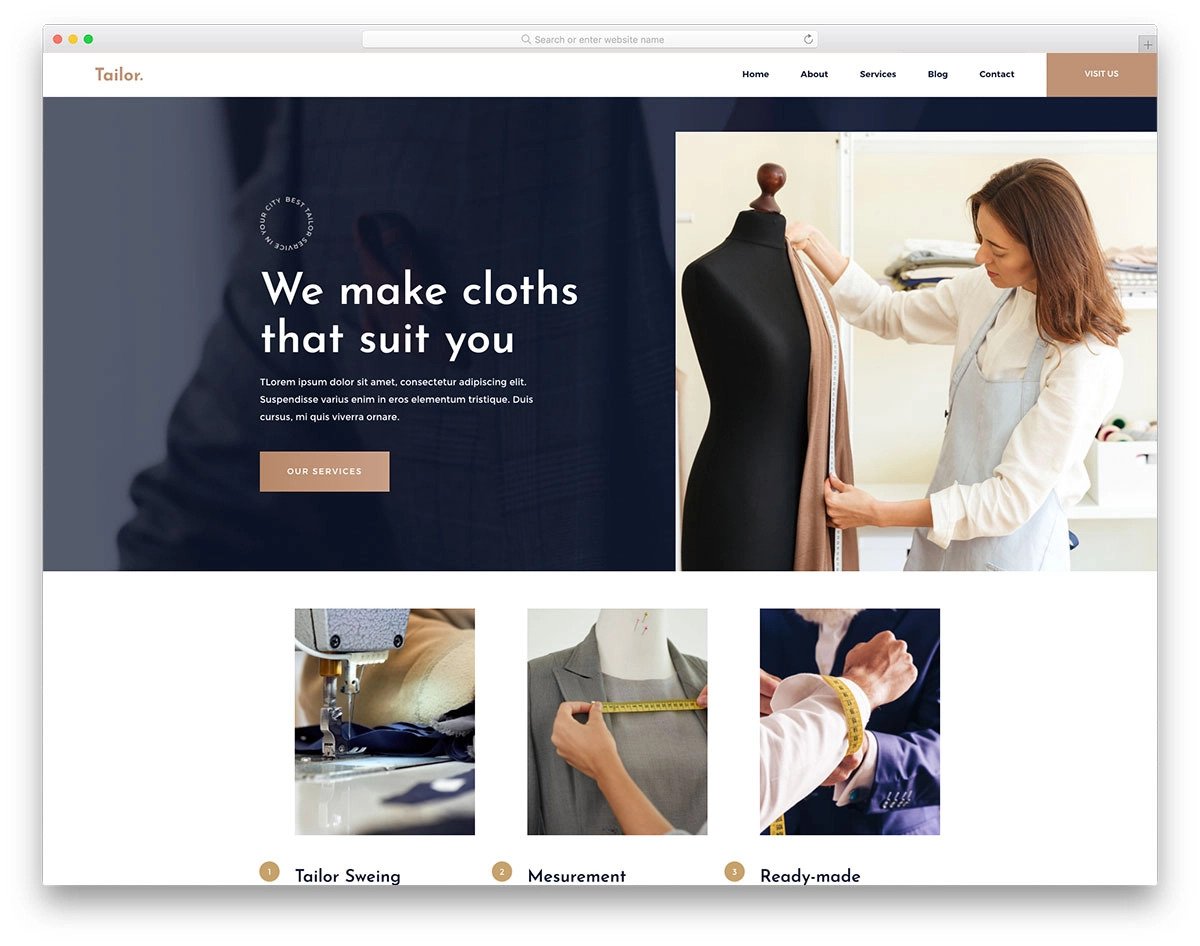modern fashion website template for tailors and fashion designers