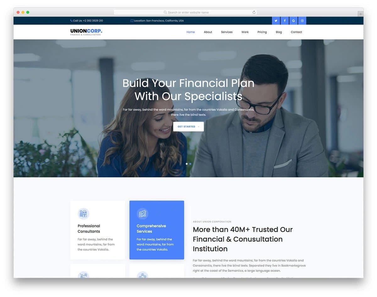 Bootstrap 5 finance website template