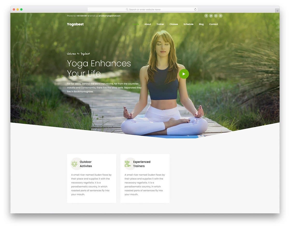 HTML5 yoga website template