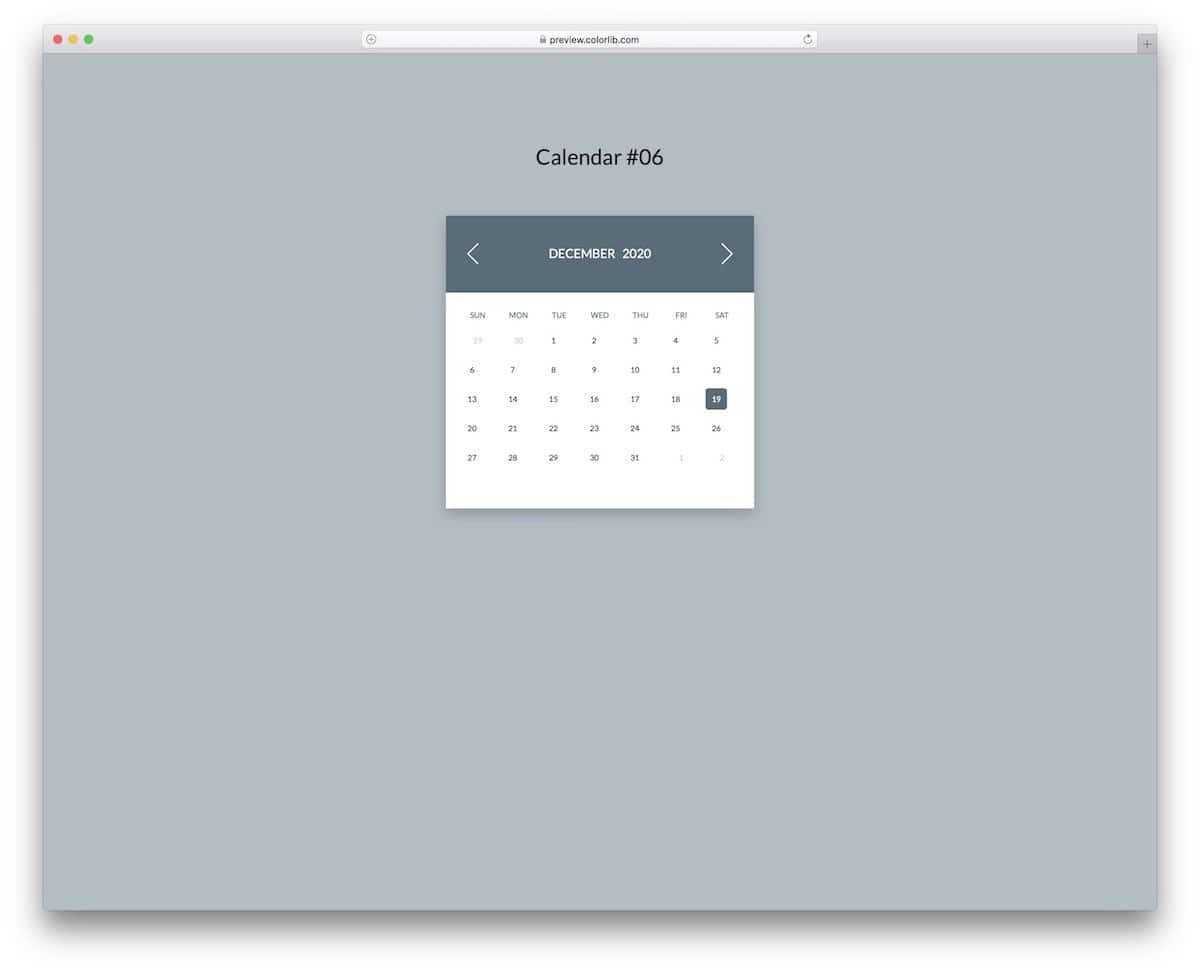 colorful and animated bootstrap calendar