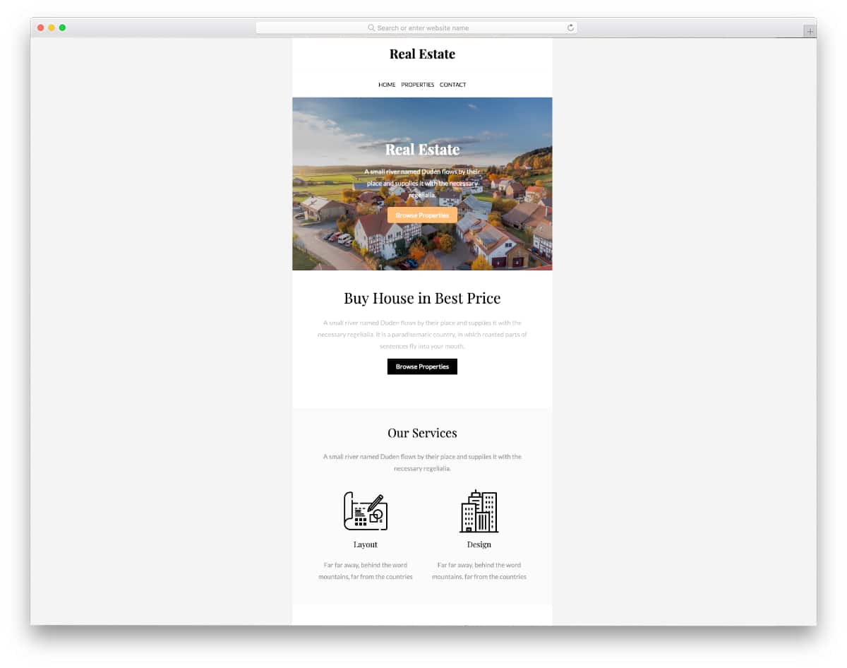 free MailChimp email template for realtors