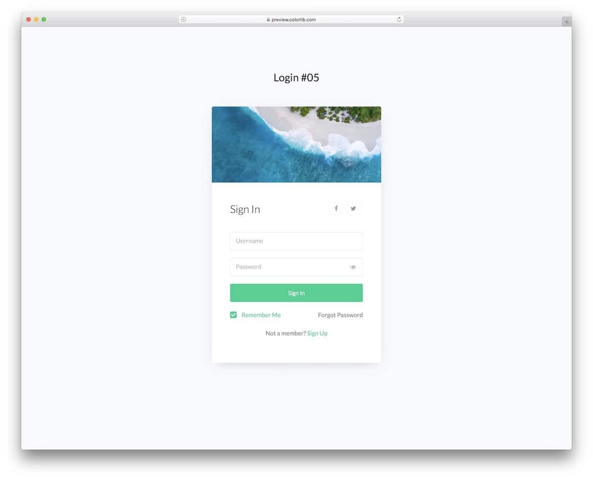 beautiful bootstrap form template for login screen