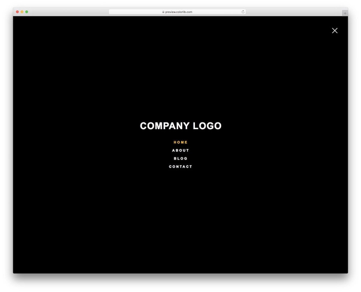full-page bootstrap menu