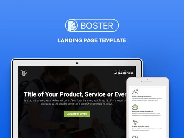 Free Business HTML5 Bootstrap Landing Page Template