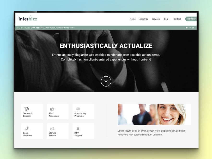 Interbizz - Free Bootstrap Corporate Agency HTML5 Website Template