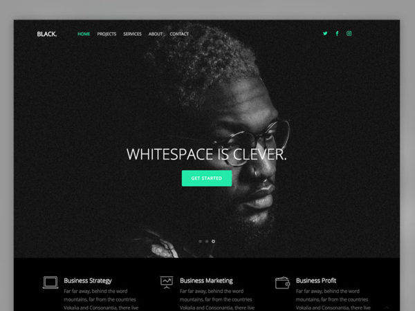 Black Free HTML5 Multi Purpose Website Template