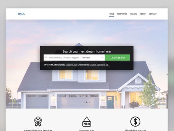 Haus Free Real Estate HTML5 Website Template