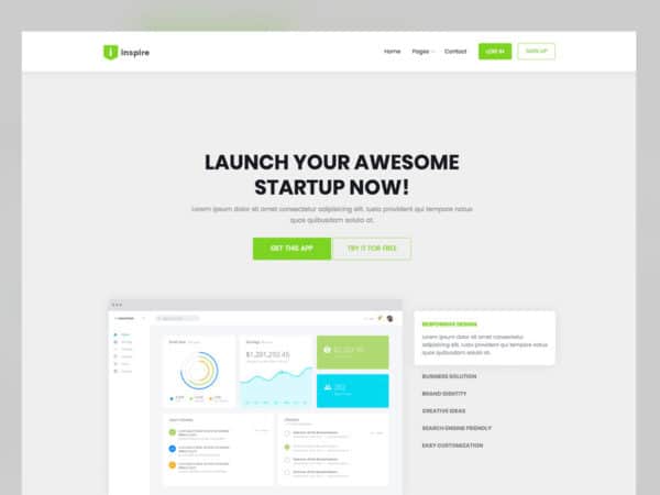 Inspire Landing Page Bootstrap Website Template