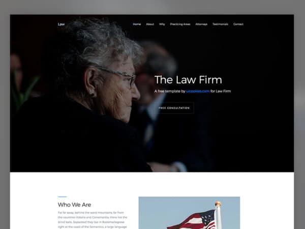 Law Free Template Using Bootstrap 4 Framework