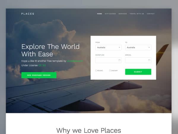 Places Free Bootstrap 4 template for Travel Agency